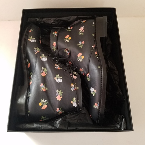 SAINT LAURENT Lolita Floral Ankle Boot Shoes - Picture 7 of 8